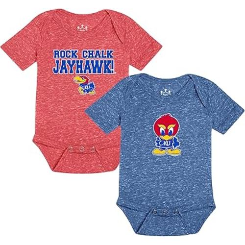 Little King Short Sleeve NCAA Romper 2 Pack-Knobby Fabric-Knobby Fabric-Infant Sizes 0-3M 6M 12M 18M
