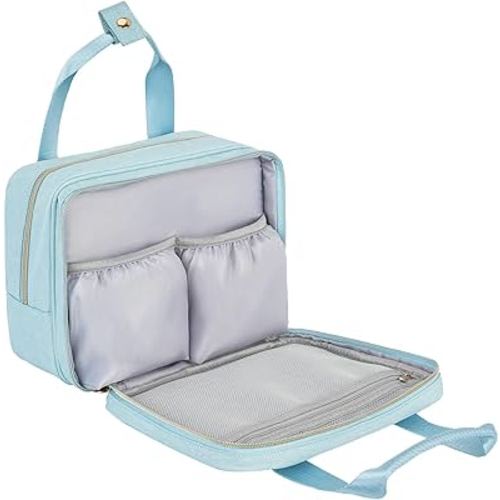 Wearable Breast Pump Bag with Cooler Compartment,Breast Milk Pump Travel Bag Compatible with Willow,Elvie,Medela Pump&Momcozy S12 Pro, Carrying Case for Pump Parts and Bottles,Blue