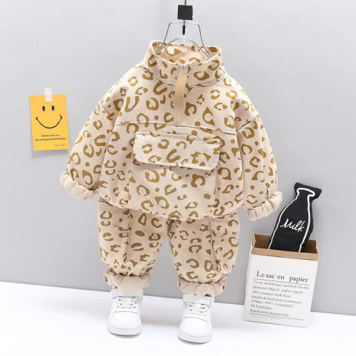 Baby Toddler 2-Piece Leopard Print Sweatsuit Set