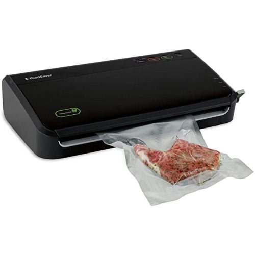 FoodSaver FM2100-000 Vacuum Sealer Machine System with Starter Vacuum Seal Bags & Rolls, Safety Certified, Black