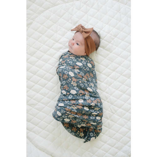 Midnight Floral Muslin Swaddle Blanket