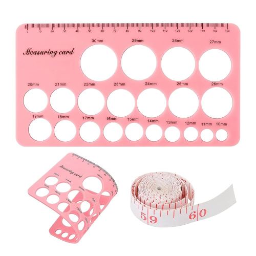 Nipple Measurement Tool for Flanges, Flange Sizing Kit, Flange Size Measure for Nipples, Nipple Sizer for Flanges, Nipple Flange Measuring Tool, Nipple Ruler for Breast Pump Flange Sizing Kit (Pink)