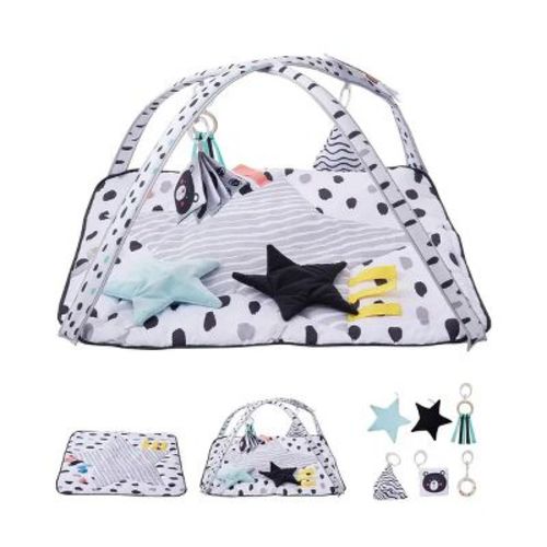 Baby Play Gym Mat Tummy Time Activity Mat with 6 Sensory Toys 34.4" x 34.4"