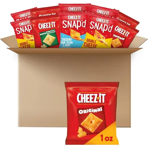 Cheez-It Cheese Crackers, Baked Snack Crackers, Lunch Snacks, Variety Pack (42 Packs)