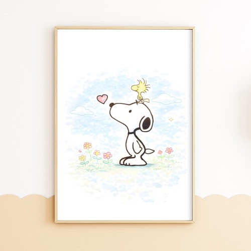 Snoopy Woodstock Nursery Poster, Baby Girl Room Wall Art, Snoopy Flower Print, Friends Nursery Decor, Baby Shower Gift, Girls Room Print