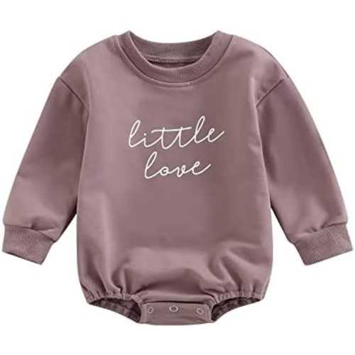 FYBITBO Baby Girl Boy Crewneck Sweatshirt Bubble Romper Long Sleeve Shirt Onesie Valentines Day Outfit Fall Clothes