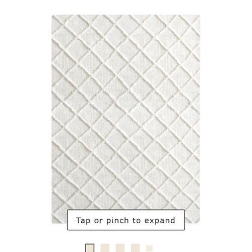 Ivory Diamond Tufted Shag Area Rug 5x7 | At Home