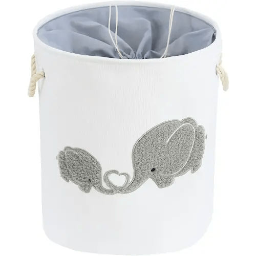 INough Elephant Baby Hamper, Laundry Basket Large Laundry Hamper for Girls & Boys, Kids Storage Basket, Toy Storage Organizer for Baby, Nursery Hamper, Home Decor for Livingroom Kidsroom Play Room