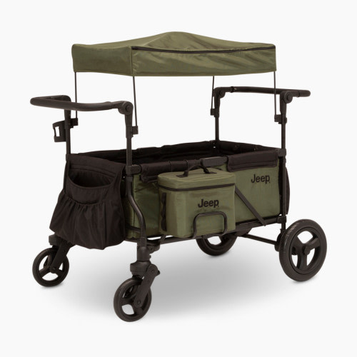 Delta Children Jeep Deluxe Wrangler Wagon Stroller with Cooler Bag & Parent Organizer