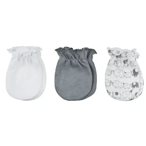 Playette 3 Pack Mitten Elephant Grey | Baby Bunting AU