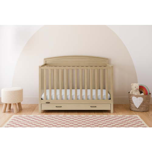 Graco Benton 5-in-1 Convertible Baby Crib with Drawer, Driftwood