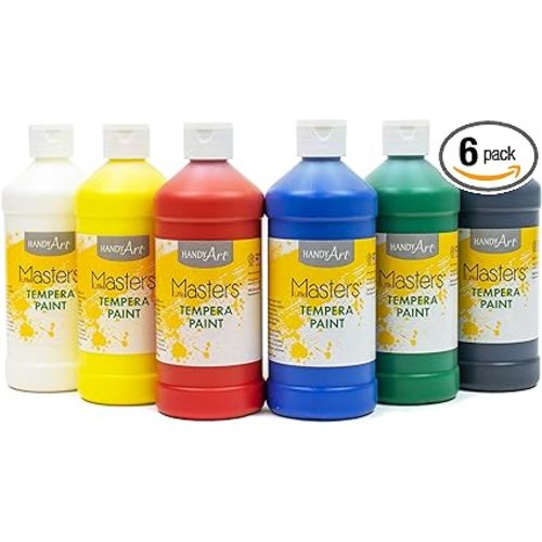 Handy Art Little Masters Tempera Paints Set, 16 oz, Pack of 6 . - 1 Pound (Pack of 6)