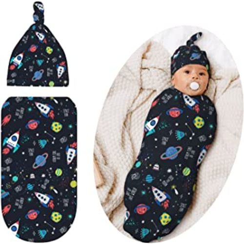 Swaddling Blanket for Baby, Soft Sleeping Bag, Sack for Newborn Boys Girls, Unisex Baby Stuff, Space