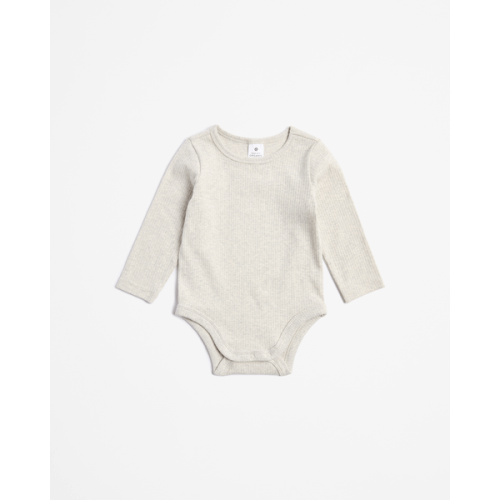 Baby Organic Cotton Rib Bodysuit - Pale Grey