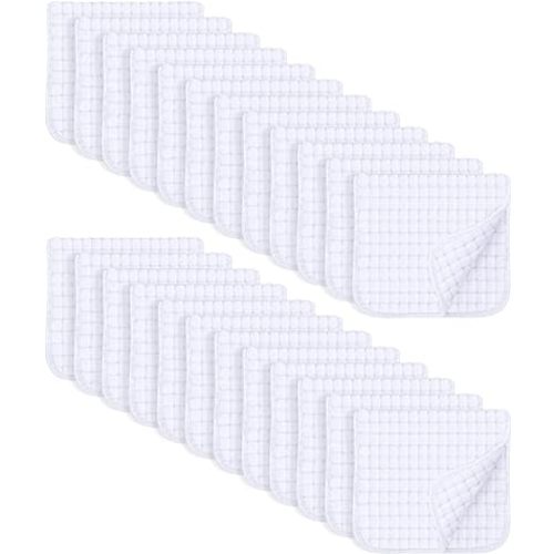 24 Pack Muslin Burp Cloths Large 100% Cotton Hand Washcloths for Baby - Baby Essentials Extra Absorbent and Soft Boys & Girls Milk Spit Up Rags for Newborn Registry - White, 20" X10" : Baby