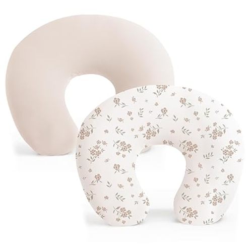 Nursing Pillow Covers | 2 Pack | Beige, Blossom