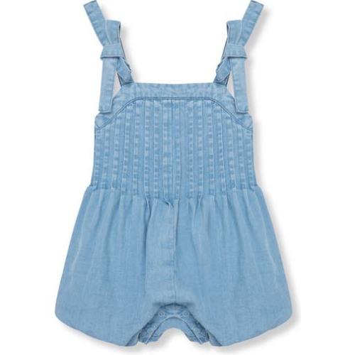 Pintuck Tie Shoulder Bubble Romper