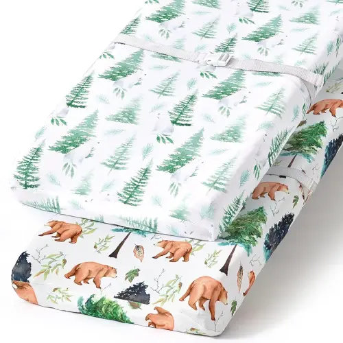 BROLEX Changing Pad Covers for Baby: Boy Girls Ultra Stretchy Soft 2 Pack, Brown Polar Bears