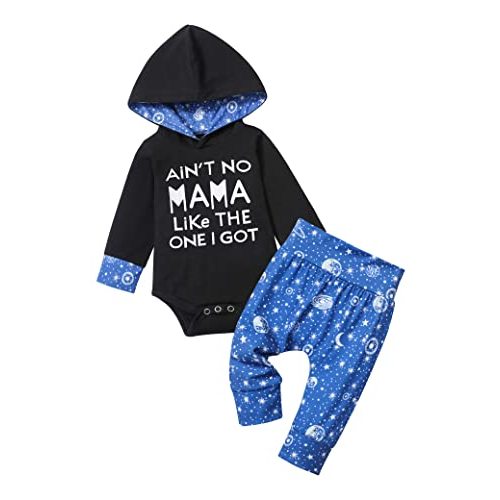 Fommy Newborn Baby Boy Clothes Plaid Letter Print Long Sleeve Hoodies + Long Pants 2PCS Fall Winter Outfits Set