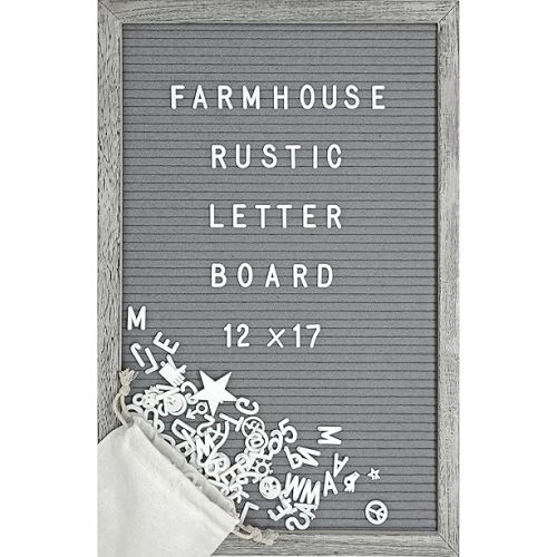 Felt Letter Board with Letters and Numbers 12x17 Inch - First Day of Preschool Sign Classroom Decor, Farmhouse Decor Letterboard, Farmhouse Wall Decor Baby Board, Rustic Home Decor Letter Board Stand
