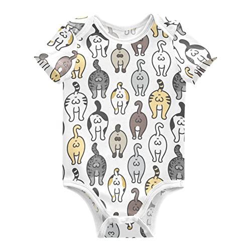 CaTaKu Unisex Baby Short Sleeve Bodysuit Funny Cotton Newborn Clothes Rompers for Baby Boys Girls