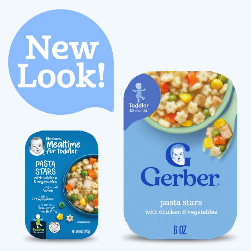 Gerber Toddler Food, Pasta Stars with Chicken and Vegetables Meal, 6 oz Tray