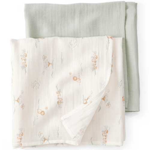 Green 2-Pack Lion Print Muslin Swaddle Blankets | Carter’s Oshkosh Canada