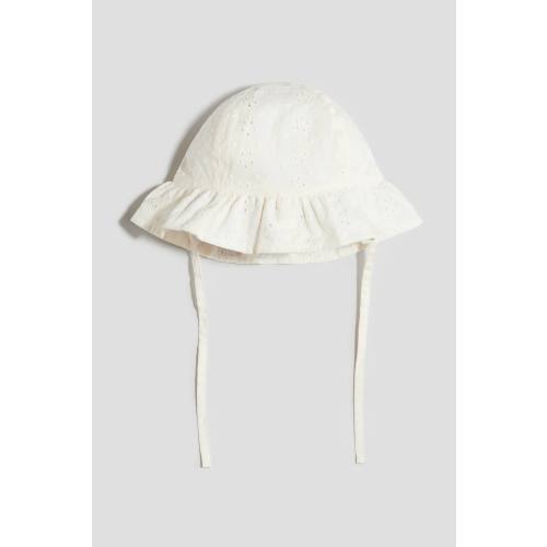 EYELET-EMBROIDERED COTTON SUN HAT