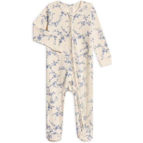 Colored Organics Baby Zip-Up Footed Sleeper with 2-Way Zipper - Newborn Organic Cotton Pajamas