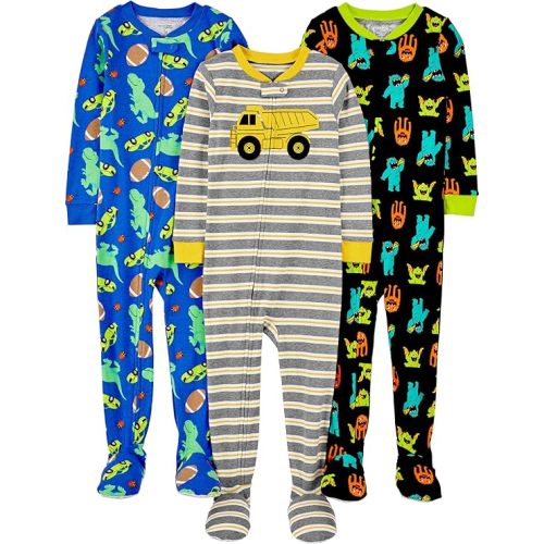 Simple Joys by Carter's baby-boys 3-pack Snug Fit Footed Cotton Pajamas