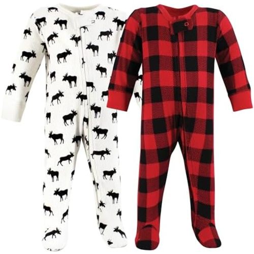 Hudson Baby Unisex Baby Thermal Zipper Sleep Acorn Botanical