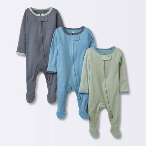 Baby 3pk Zip-up Sleep N' Play - Cloud Island™ Sage Green