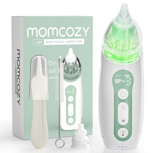 Momcozy Baby Nasal Aspirator, 3 Suction Levels Electric Nasal Aspirator for Baby, Newborn and Toddler, Portable Baby Nose Aspirator with Light Soothing and Music