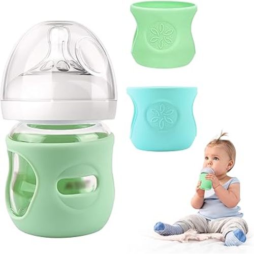 2 Pack Silicone Sleeves for Philips Avent Glass Natural Baby Bottle 4oz, Food Grade Silicone, BPA Free Glass Baby Bootle Sleeve, Anti Breakage Baby Bottle Holder, Anti-Scald, Dishwasher/Heaters Safe
