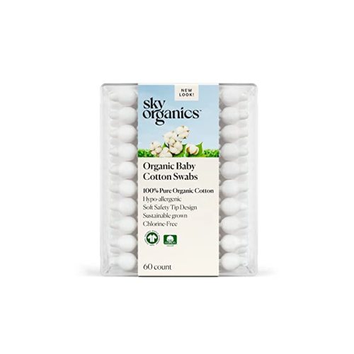 Sky Organics Baby Cotton Swabs, 60 Count