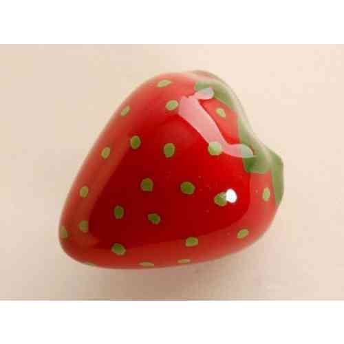 Strawberry Knobs Fruit Drawer Knob Vegetable Knob Kitchen Cabinet Knobs Baby Kids Dresser Knobs Ceramic Hand Painted Cute Knobs