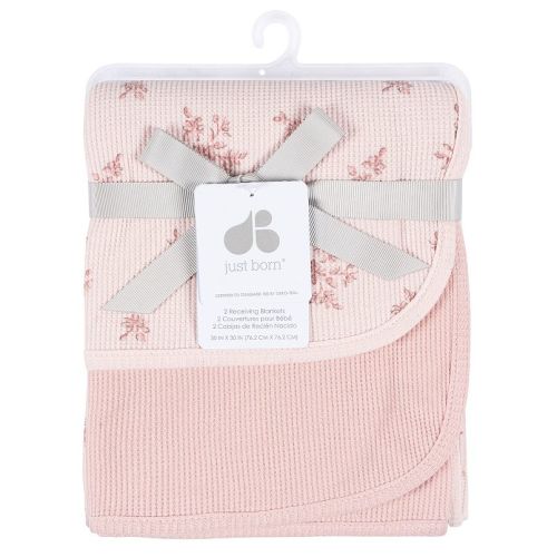 Just Born Baby 2 Pack Cotton Thermal Blankets