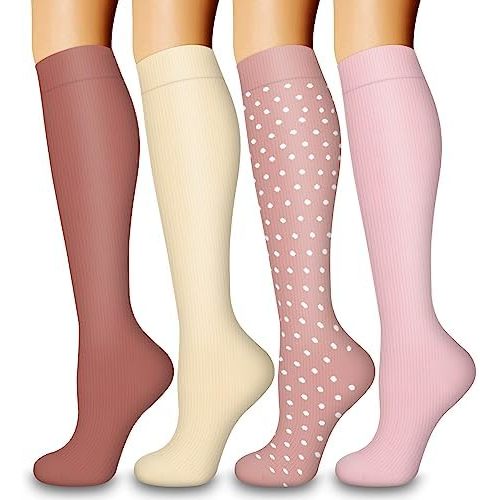 Laite Hebe 4 Pairs-Compression Socks for Women&Men Circulation-Best Support for Nurses,Running,Athletic