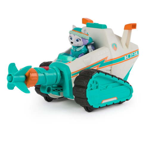 PAW Patrol Everest Deluxe Snowmobile, with Projectile Launcher, Snowboard and Collectible Action Figures, Kids Toys for Boys & Girls Ages 3+, Everest Deluxe Snowmobile