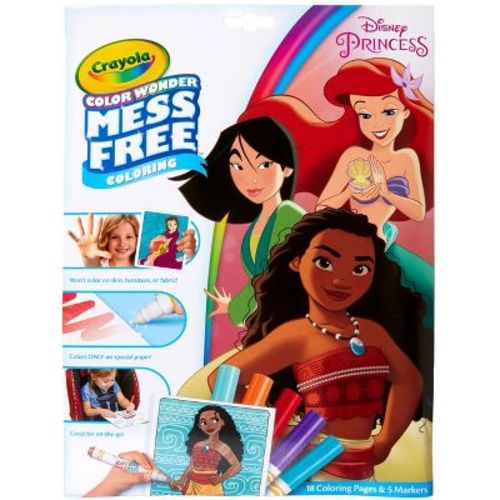 Crayola Color Wonder Disney Princess Coloring Page Set: Mess-free, Non-toxic, Creative Thinking, 18 Pages, Ages 3+