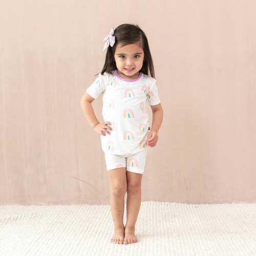 Short Sleeve Pajamas in Poi Rainbow
