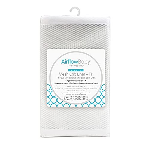AirflowBaby Breathable Mesh Liner for Full-Size Cribs (Gray, 11')