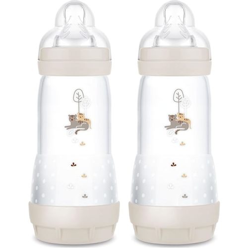MAM Easy Start Anti-Colic Baby Bottle, Fast Flow, Breastfeeding-Like Silicone Nipple Bottle, Reduces Colic, Gas, & Reflux, Easy-to-Clean, BPA-Free, Vented Baby Bottles for Newborns, 4 Plus Months