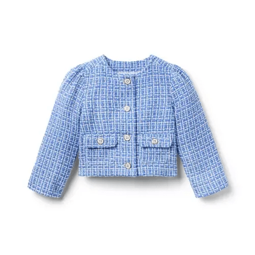 Girl Anchor Blue Tweed Jacket by Janie and Jack