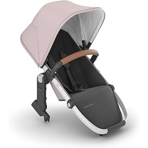 UPPAbaby RumbleSeat V2+ Second Lower Seat/Compatible with Vista V2 and Vista V3 / Adapters, Bumper Bar, Bug Shield Included/Alice (Dusty Pink/Silver Frame/Saddle Leather)