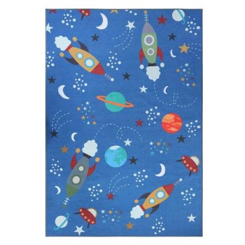 Lil' Flyer Non-slip Kids Playroom Nursery Washable Indoor Area Rug, 8'x10', Red - Blue Nile Mills