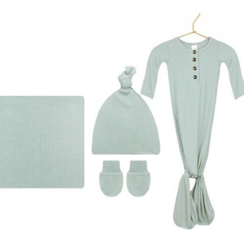 Lou Lou & ConBailey Ribbed Newborn Hat Bundle (Gown)
