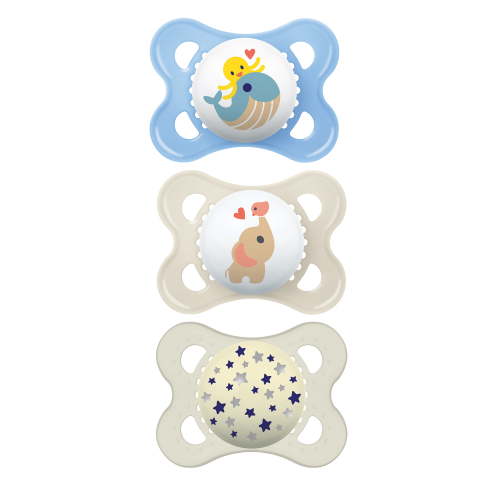 MAM Day & Night Pacifier, 0-6 Months, Boy, 3 pack
