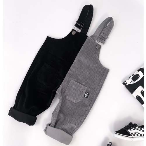 NOT SO BASIC HALF & HALF GREY/ BLACK CORDUROY DUNGAREES