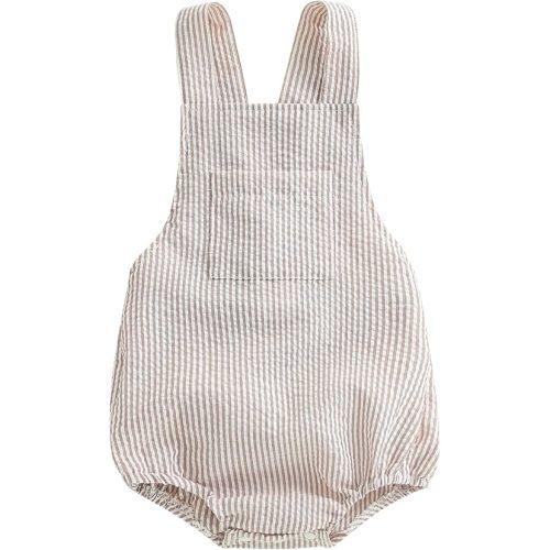 Infant Baby Girl Boy Romper Bodysuit Striped Sleeveless Jumpsuit Overalls One Piece Outfit Summer Clothes